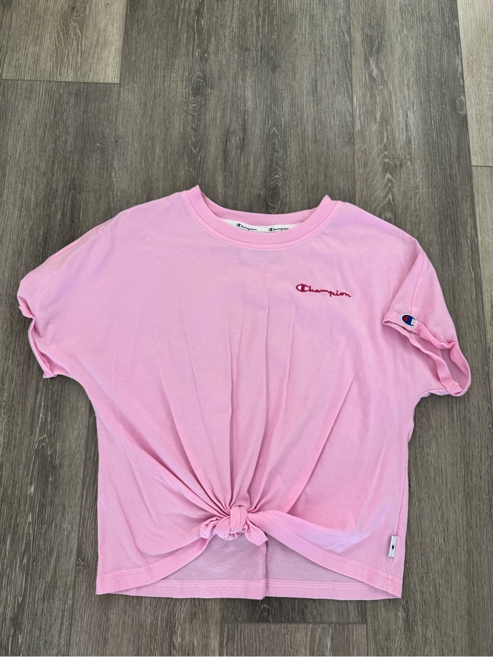 Champion Pink Tie-Front Kids Tee